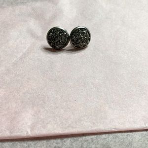 Glittery Black Earrings
